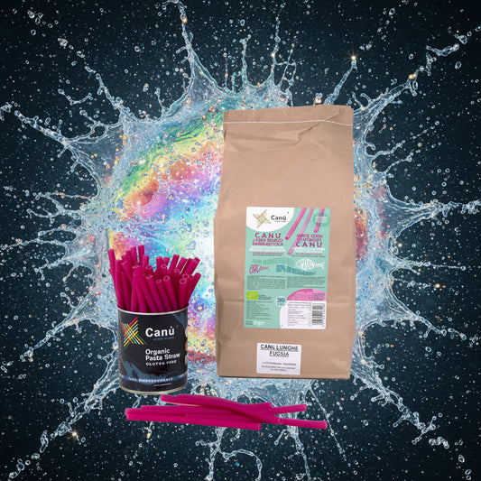 Bio Pasta Trinkhalme Fuchsia 3 kg - Strohhalme Gastronomie