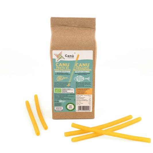 Gelber Strohhalm aus Bio-Pasta und glutenfrei 500 Gr
